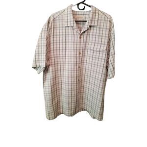 Tommy Bahama 100% Silk Shirt Men XL Plaid Button Down Preppy Camp Vacation